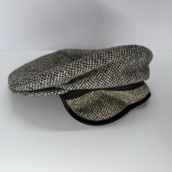 HARRIS TWEED Eddie Bauer Men’s Newsboy Flat Cap Sz M Thinsulate-Lined & Earflaps - Picture 2 of 6